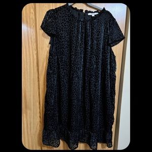 Ann Taylor LOFT casual black animal print dress. Size 22